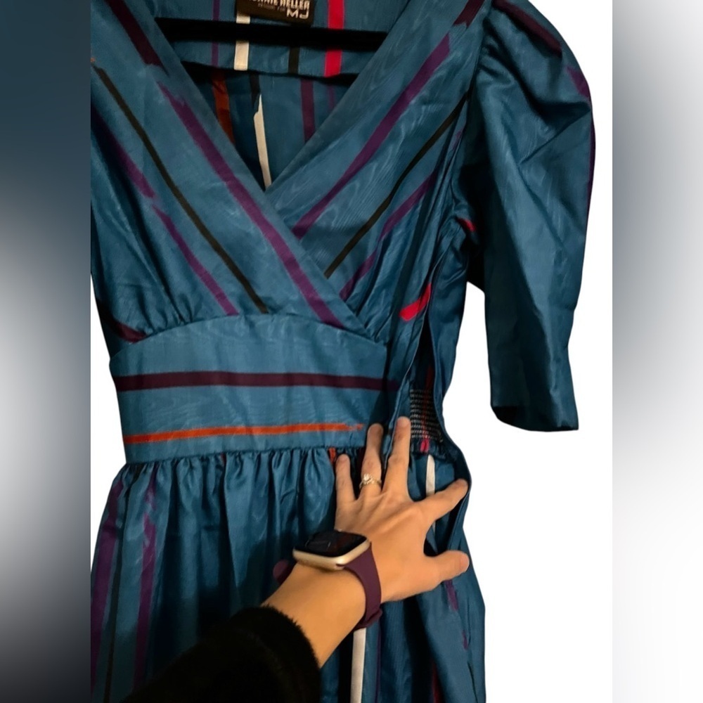 Ronnie Heller Designs for MJ Vintage Blue Stripe Dress - Women’s Size 6 - Picture 7 of 15